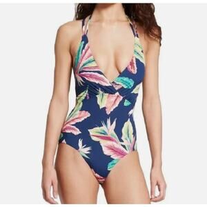 Sunn Lab NWT Blue Floral Swimsuit One Piece Swimsuit.‎  Size Small (2372)